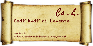 Csákvári Levente névjegykártya