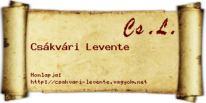Csákvári Levente névjegykártya